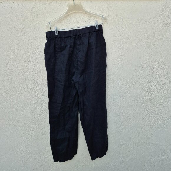 Quince Linen Pull On Pants Black Size S Capsule Minimalist Lagenlook Comfort - Picture 8 of 15